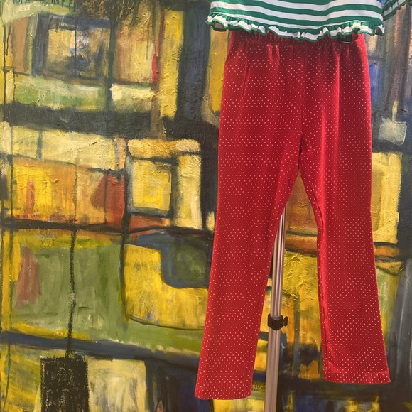 Luigi Kids apple 🍎 dot stripes coordinating set NWT - Picture 3 of 5